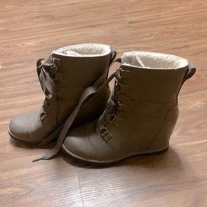Fur Lined Wedge Boots